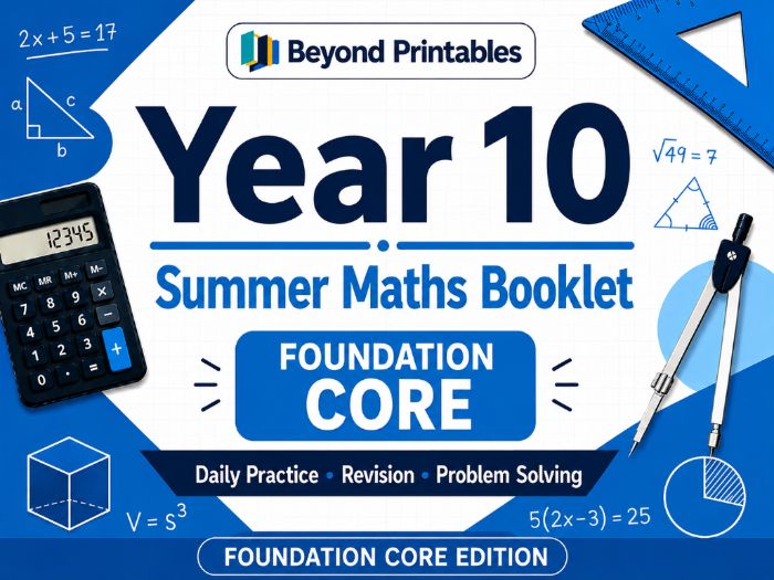 Summer Maths Booklet Yr 10 Foundation CORE
