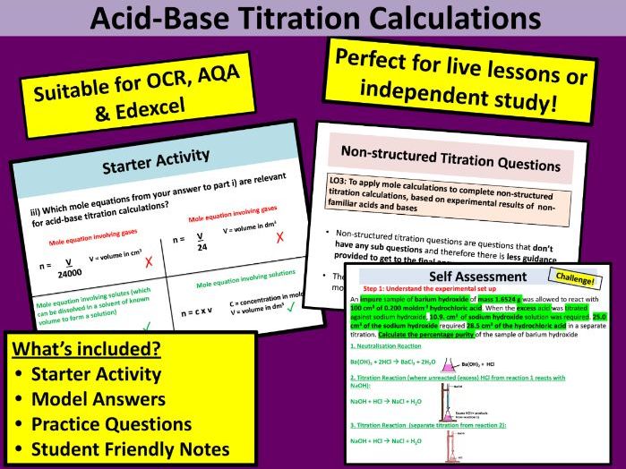 Acid-Base Titration Calculations (AS Chemistry)