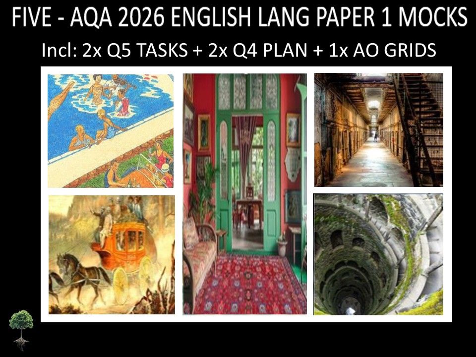 FIVE - AQA PAPER 1 | 2026 FULL MOCKS | Q5 TASKS | Q4 PLAN | AO GRIDS