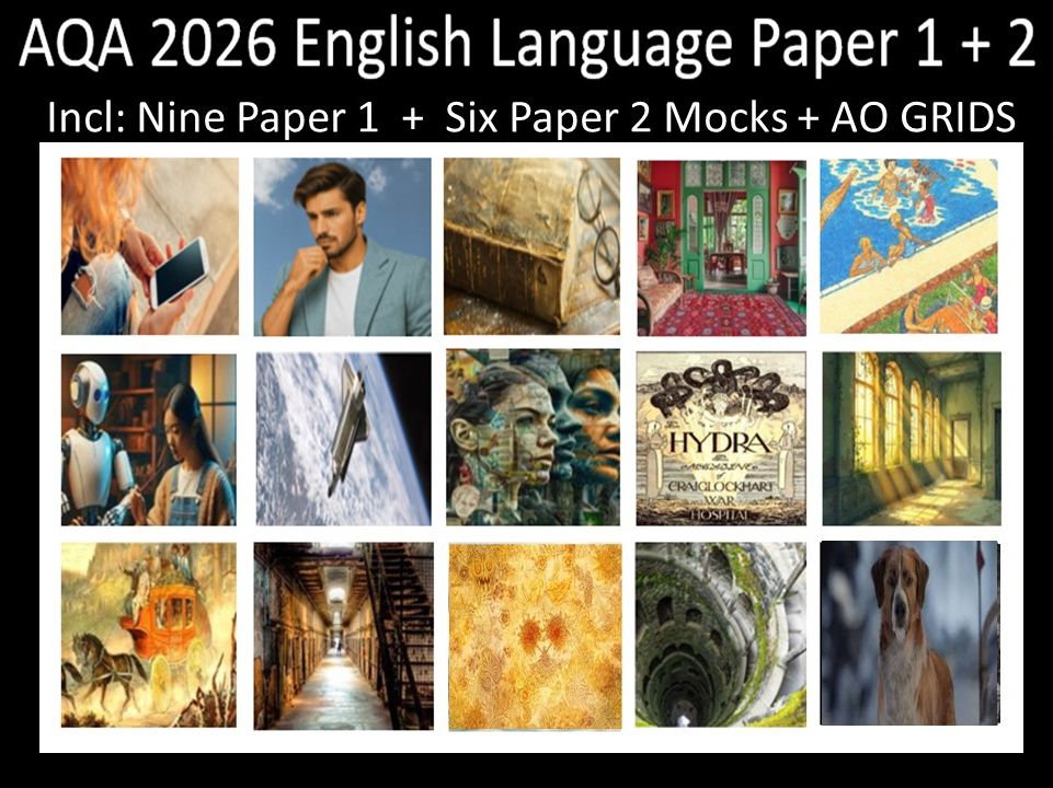 Fifteen AQA 2026 GCSE English Language Paper 1 + 2 Mocks | Models
