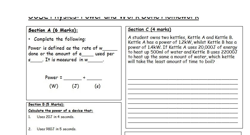 Work and energy worksheet pdf picture