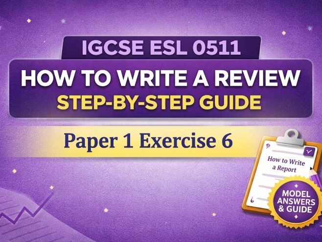 IGCSE ESL 0511 Review Writing Made Easy – Paper 1 Exercise 6 (Model Answers + Guide)