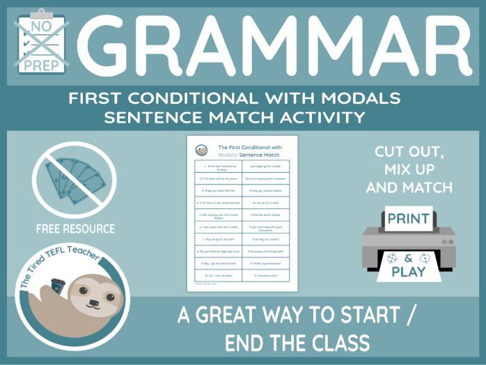 First Conditional with Modals Sentence Match Activity