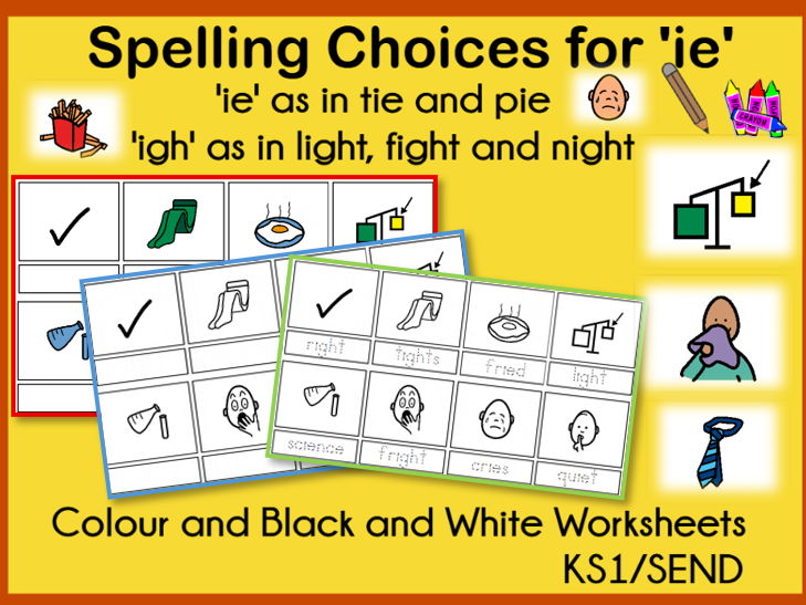Spelling Choices for 'ie' KS1 and SEND