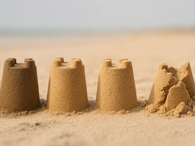 Changing state of sandcastles