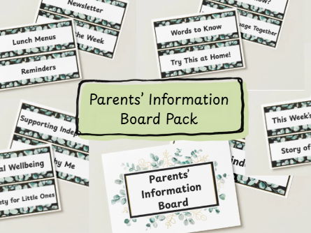 EYFS Parent Noticeboard | Parent Information Board Headings | Reception & Nursery
