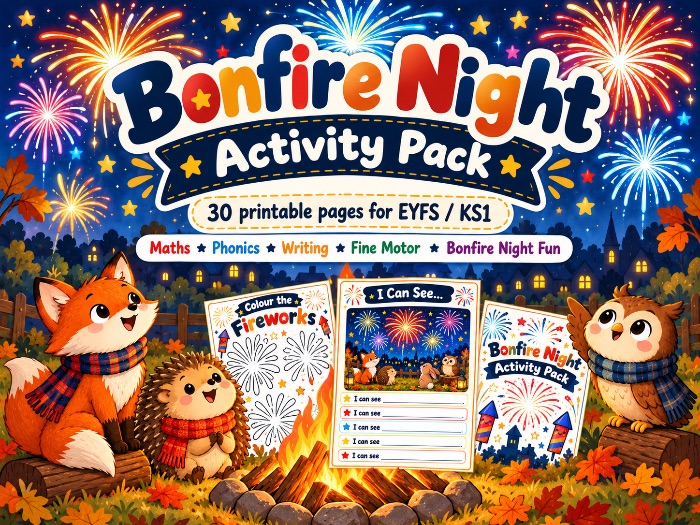 Bonfire Night Activity Pack | 30 Printable EYFS & KS1 Worksheets