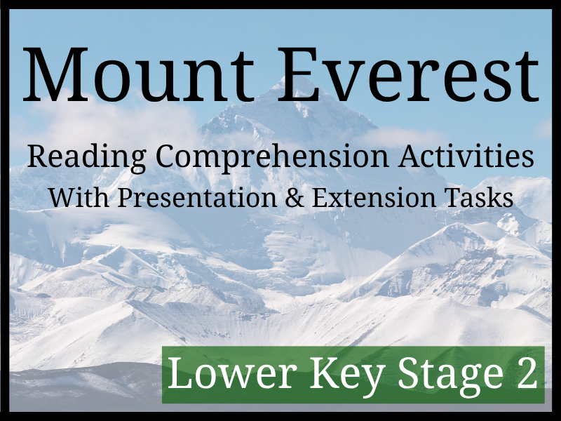 Mount Everest Reading Comprehension Activities | Year 3 & Year 4 | LKS2