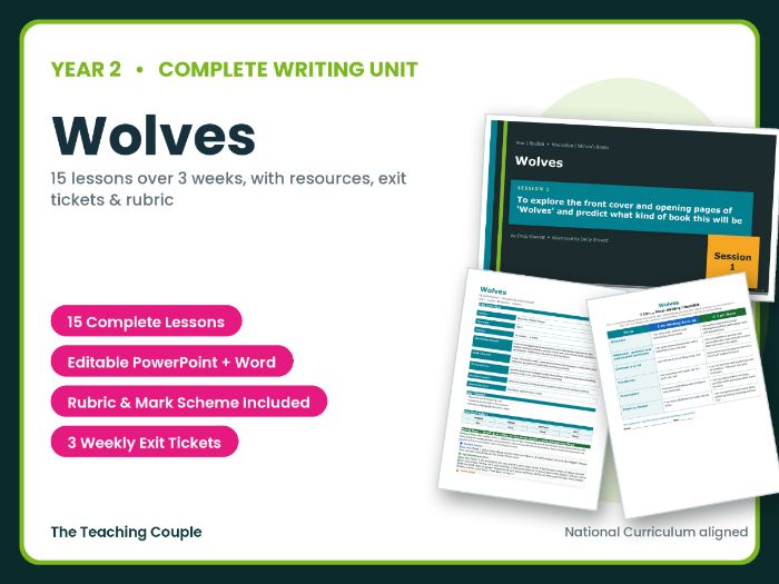 Wolves | Year 2 English Unit | 15 Complete Lessons + Resources + Mark Scheme