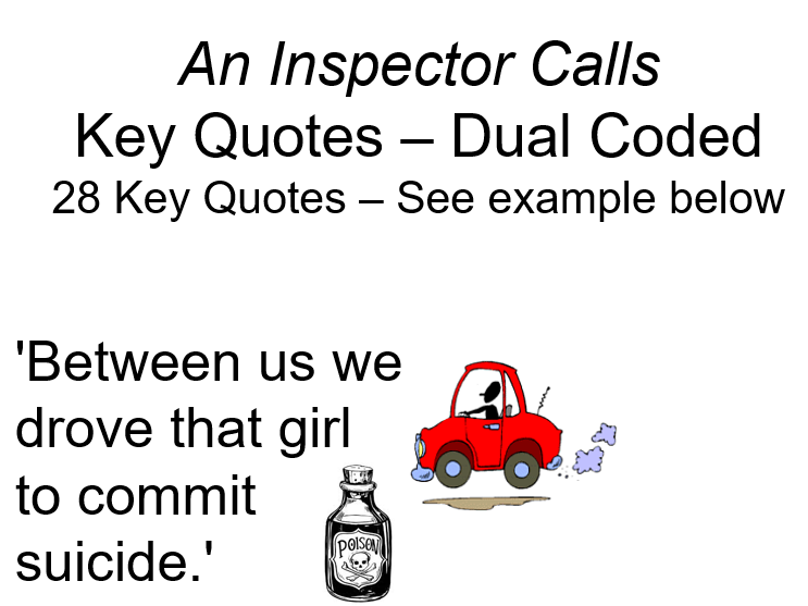An Inspector Calls - Key Quotation Revision Cards (Dual Coded)