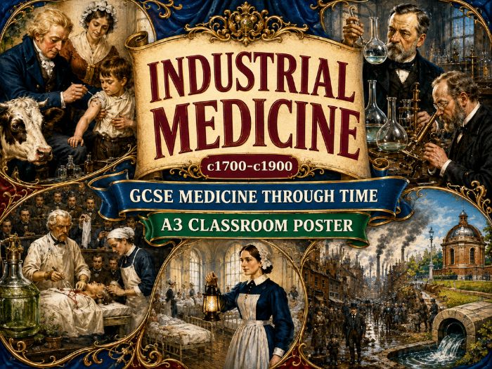 Industrial Medicine c1700–c1900 A3 Classroom Poster | GCSE Medicine Through Time