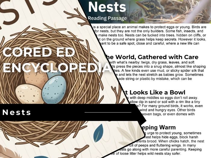 Nests Reading Comprehension Passage - Cored Ed Encyclopedia