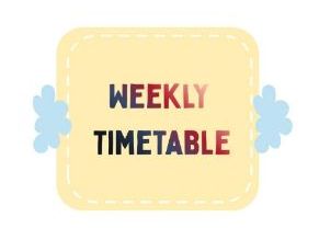 Yellow Hearts Weekly Timetable Template
