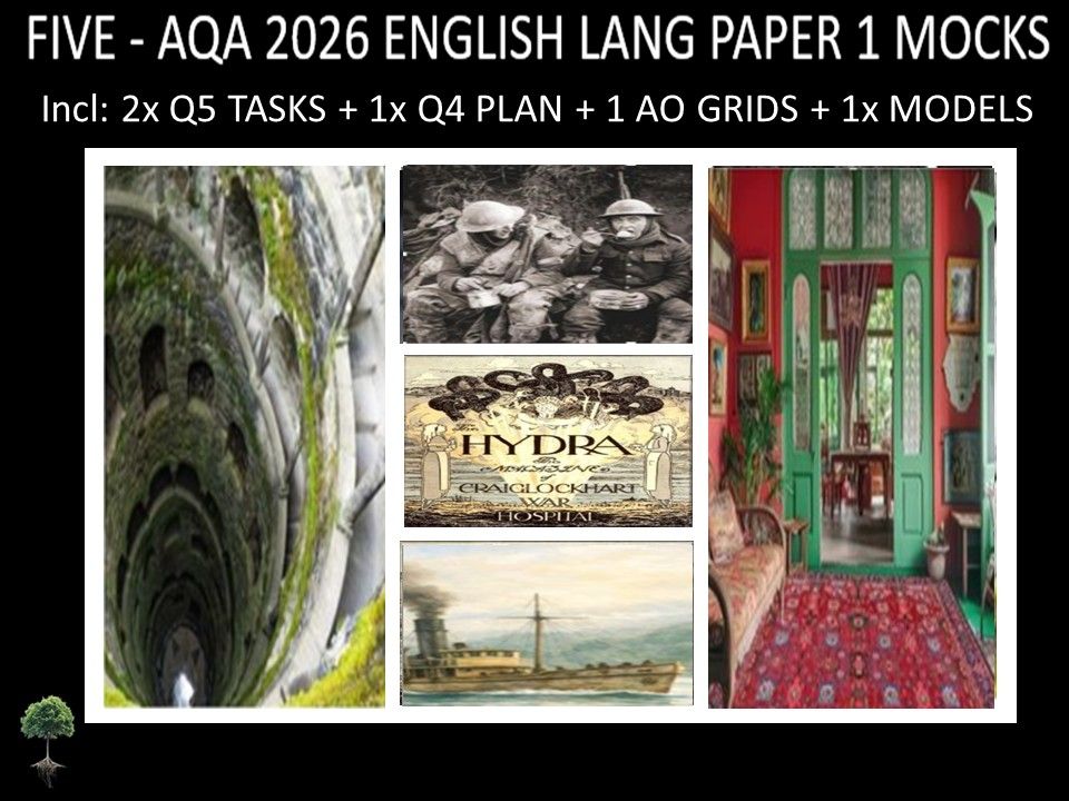 FIVE - AQA PAPER 1 | 2026 FULL MOCKS | Q5 TASKS | Q4 PLAN |AO GRIDS | MODELS