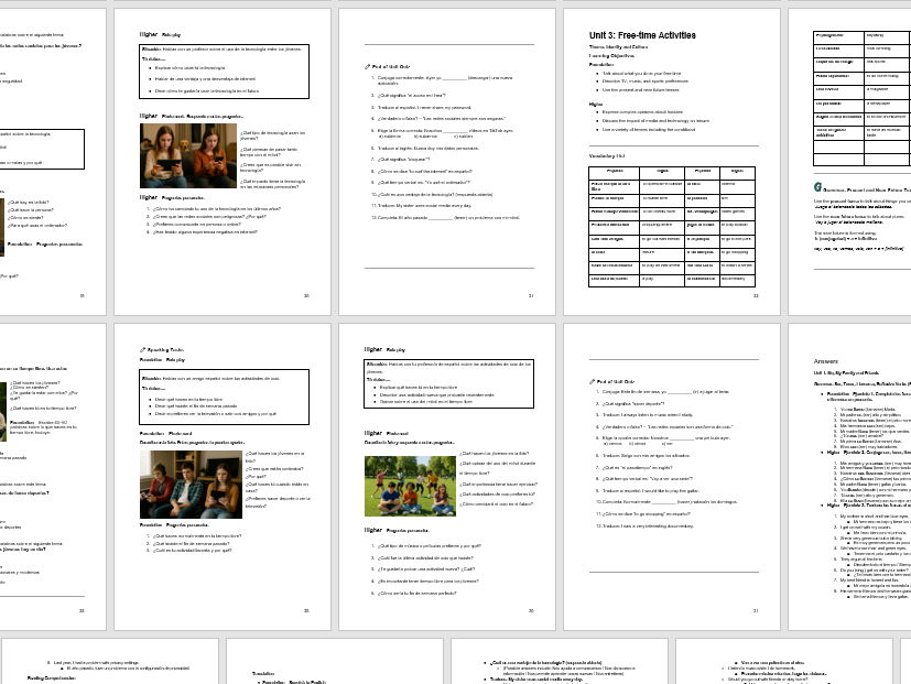 Spanish GCSE Workbook + Answers (new from 2024) - PART 1 of 4