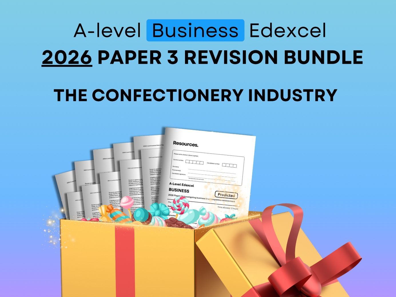 Edexcel Paper 3 2026 Confectionery Industry FULL REVISION BUNDLE A-Level Business