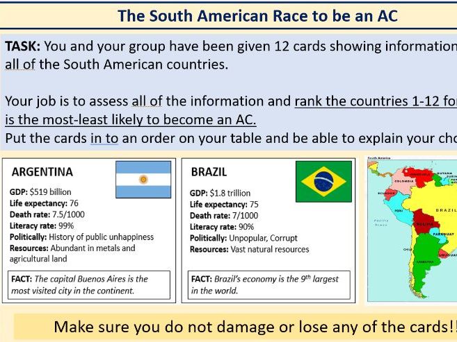South America (KS3 Geography) Lesson 13: Race to be an Advanced Country