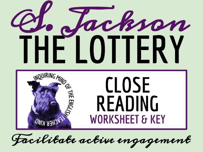 "The Lottery" by Shirley Jackson Close Reading Analysis Worksheet