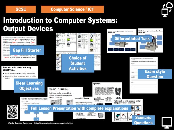 Output Devices Computer Science / ICT GCSE Full lesson Teaching