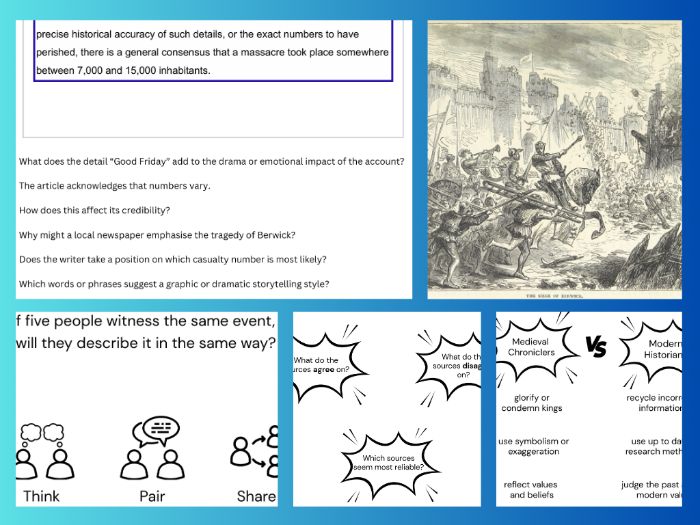 Scottish Wars of Independence: Capture of Berwick Evidence Analysis Lesson Pack