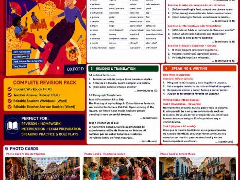 AQA GCSE Spanish Theme 2 - 5.2F & 5.2H | Revision Pack | Role Plays, Photo Cards & Translations