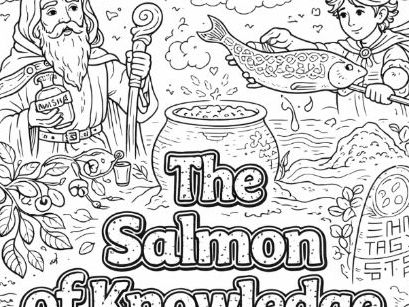 The Salmon of Knowledge Colouring Page - Irish folklore