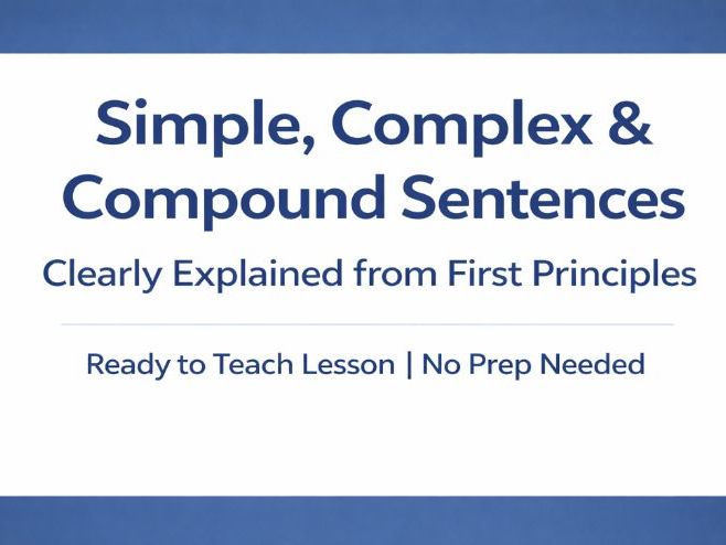 Simple, Compound & Complex Sentences: Clearly Explained & Ready-to-Teach Lesson