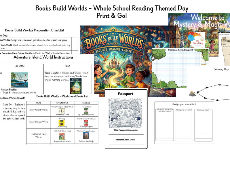 Books Build Worlds - Whole School Reading Themed Day - Print & Go