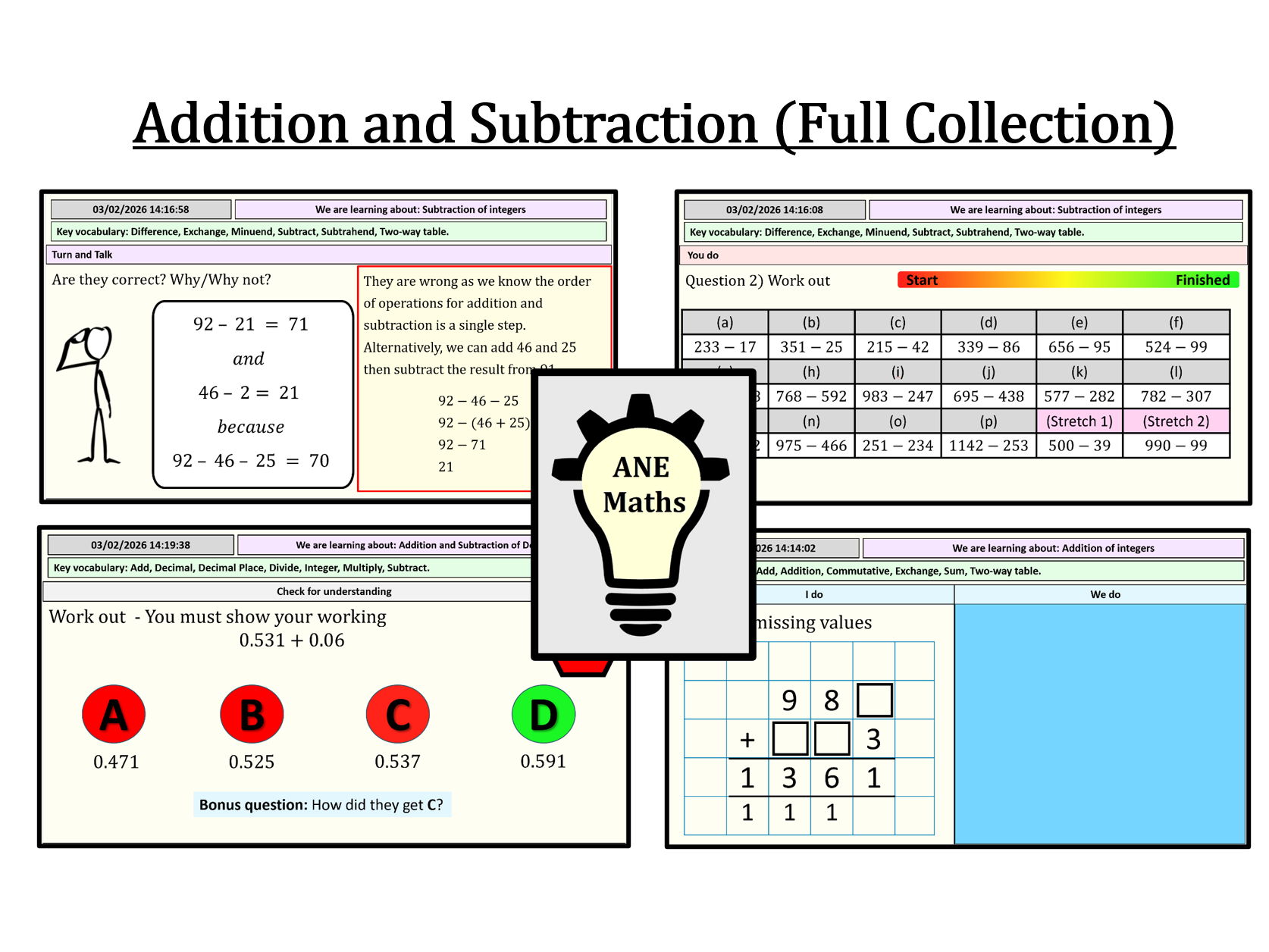 Addition and Subtraction (Full Collection)