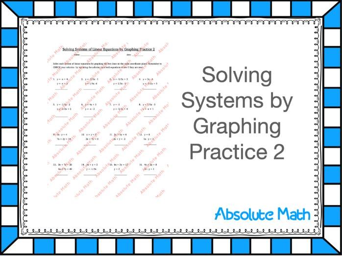Solving Systems of Equations by Graphing Practice 2 | Teaching Resources