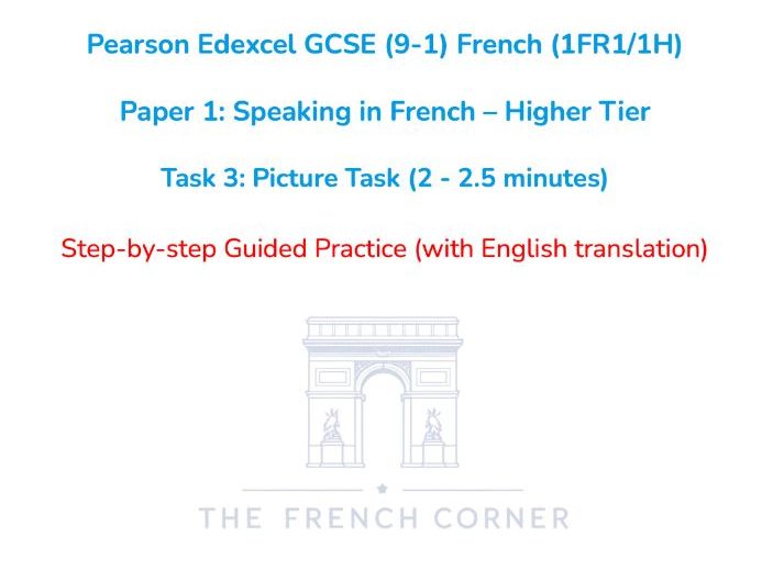 Pearson Edexcel GCSE French (1FR1/1H) – Speaking Task 3: Picture Task - Higher Tier