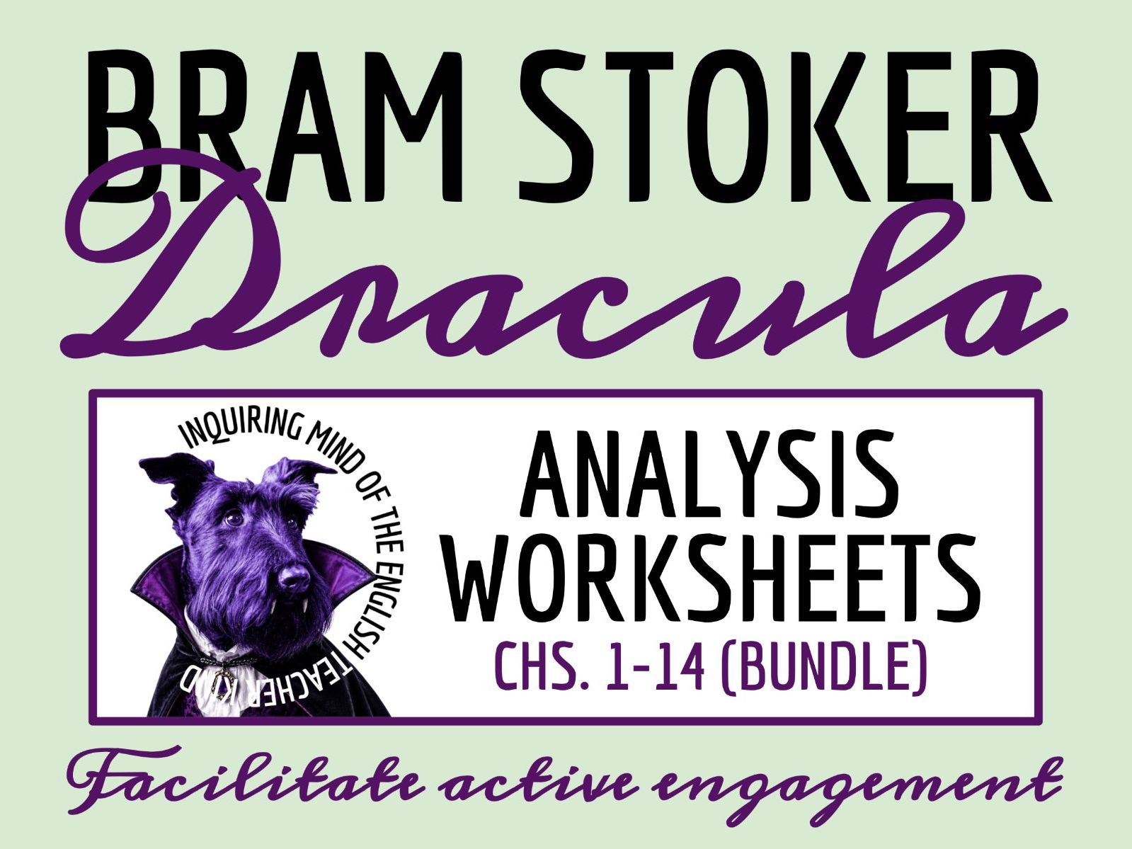 Dracula by Bram Stoker Close Reading Analysis Worksheets Bundle (Chapters 1-14)