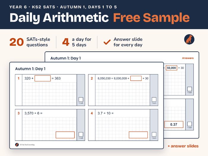 Year 6 Daily Arithmetic Starters | FREE Week 1 Sample | KS2 SATs Practice