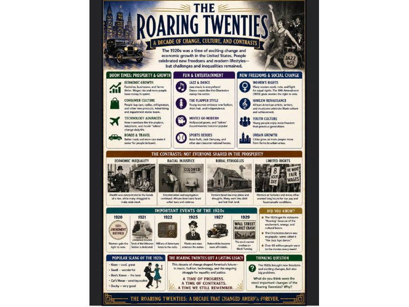 The Roaring Twenties 18"x24" Classroom Poster