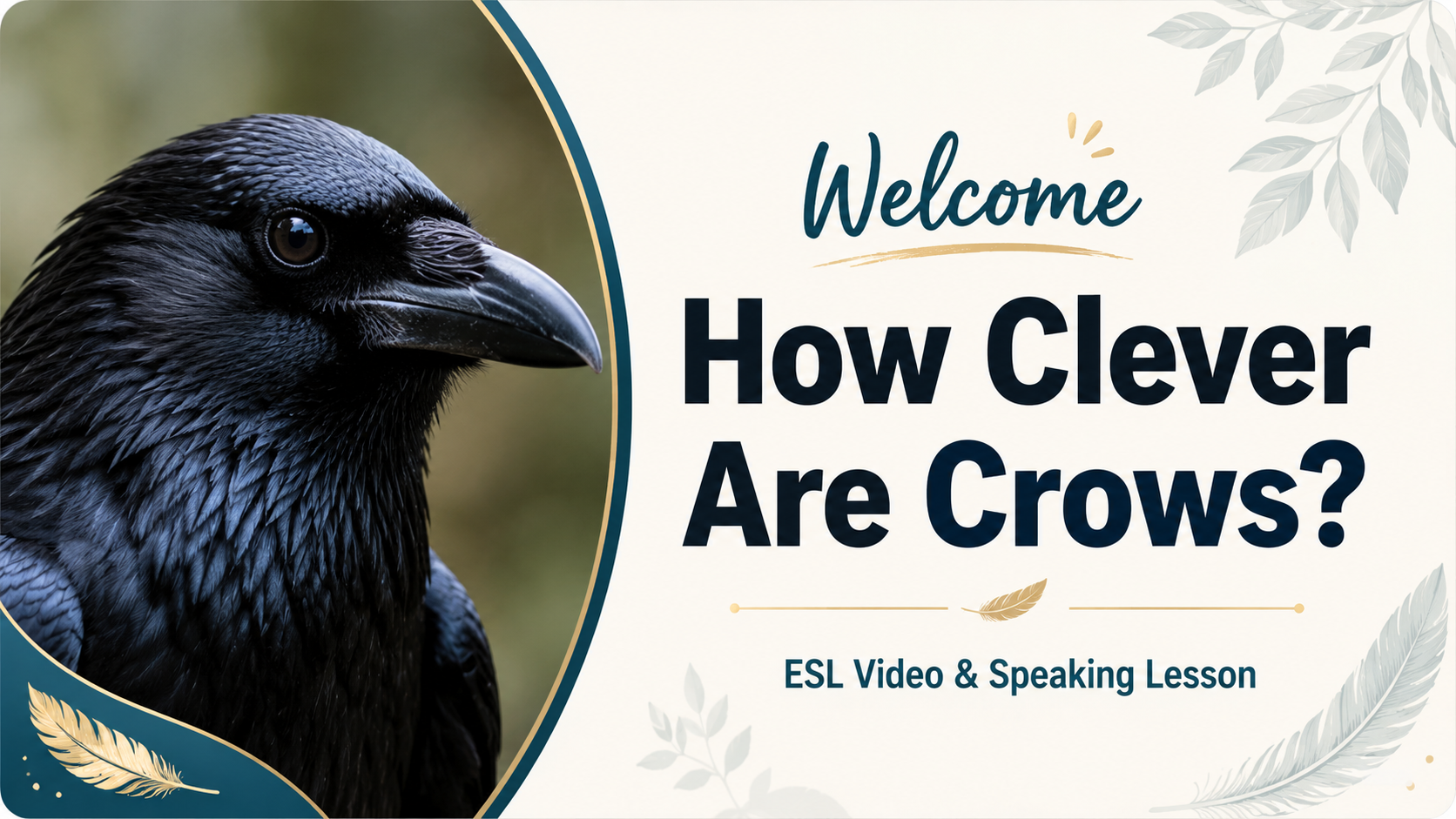 Learning Crow How Clever Are Crows? ESL Speaking Lesson | B1-C2 | Teaching Resources