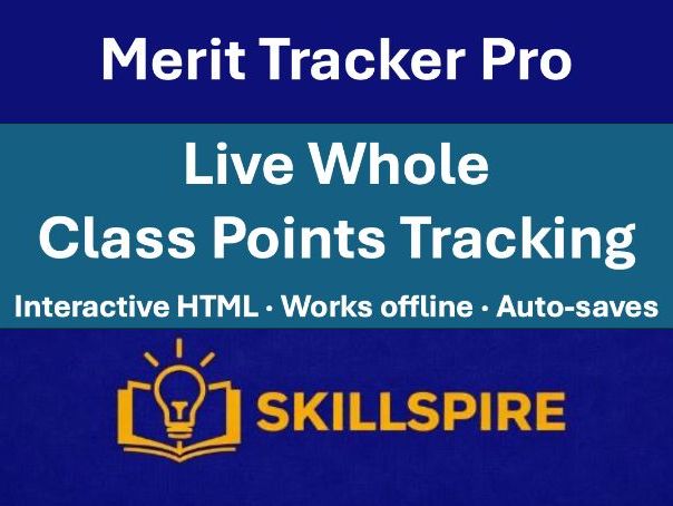 Merit TrackerPro | Whole-Class Points & Behaviour Tracker | Unlimited Classes |Projectable HTML Tool