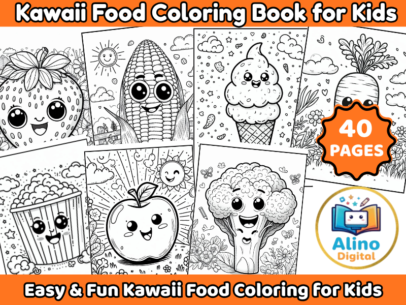 Kawaii Food Coloring Book for Kids
