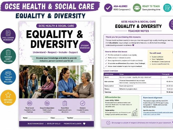 GCSE Health & Social Care Equality Workbook
