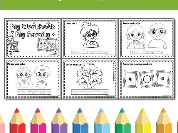 My Family Activity Workbook | Tracing, Counting, Coloring & Creative Fun for Kids