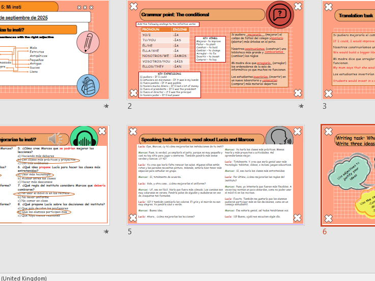 M5 NEW SPANISH GCSE: SCHOOL: COMO MEJORARÍAS TU COLEGIO