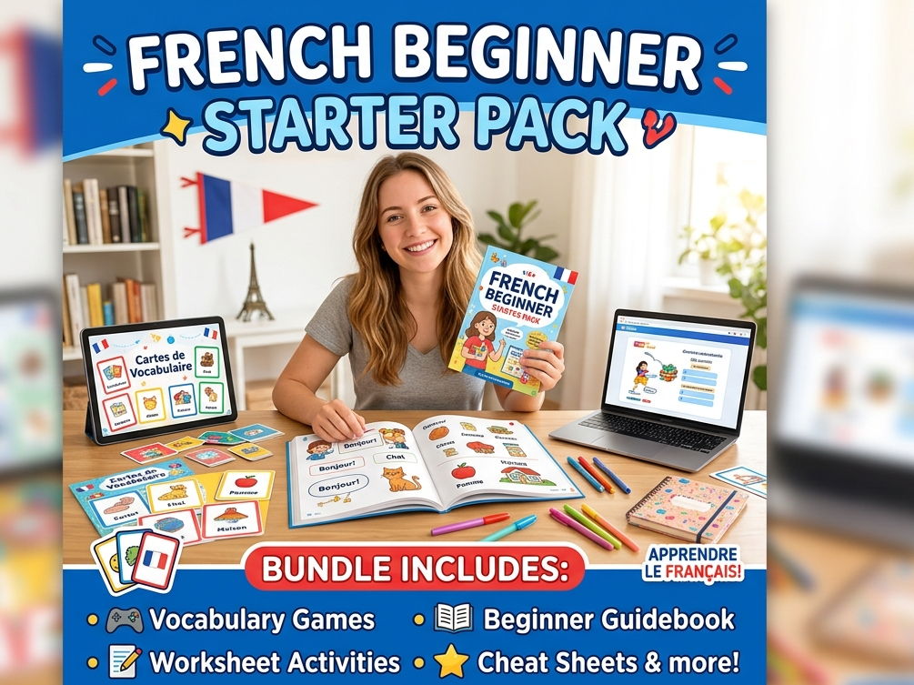 French Starter Pack Bundle | KS3 Beginner Worksheets, Vocabulary & Activities
