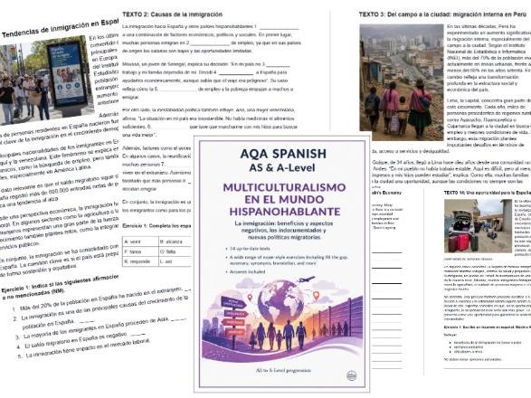AQA A-Level Spanish_Multiculturalism_Inmigración