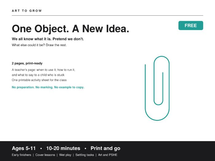 One Object, A New Idea - Free Art Starter