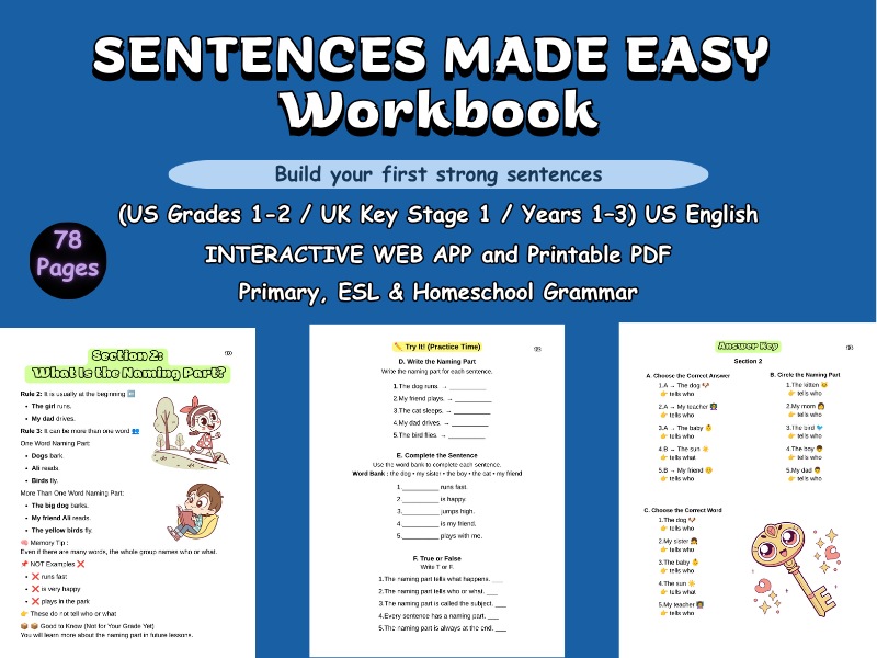 Sentence Writing Workbook: Gr 1-2 / KS 1