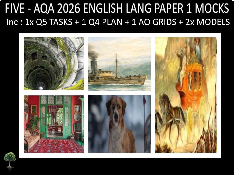 FIVE - AQA PAPER 1 | 2026 FULL MOCKS | Q5 TASKS | Q4 PLAN |AO GRIDS | MODELS