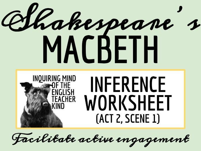 Macbeth Act 2 Scene 1 Close Reading Worksheet