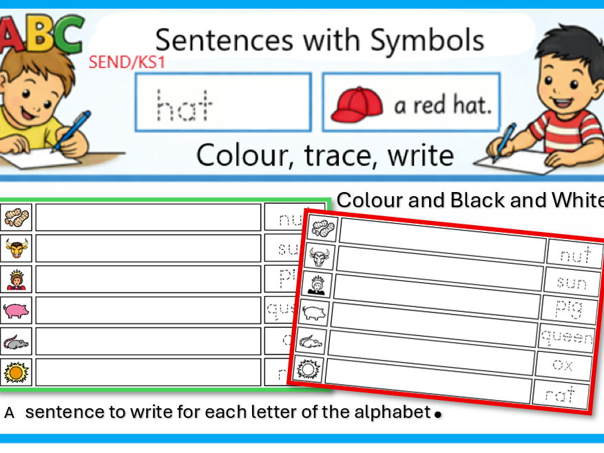 ABC Writing Sentences with Symbols