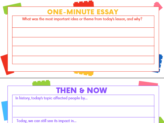 History Reflection Slips/ Exit Slips