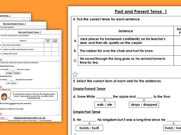 Mixed tenses worksheets for grade 3 picture