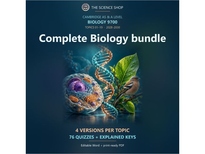 Cambridge Biology 9700 | All 19 topic quiz packs